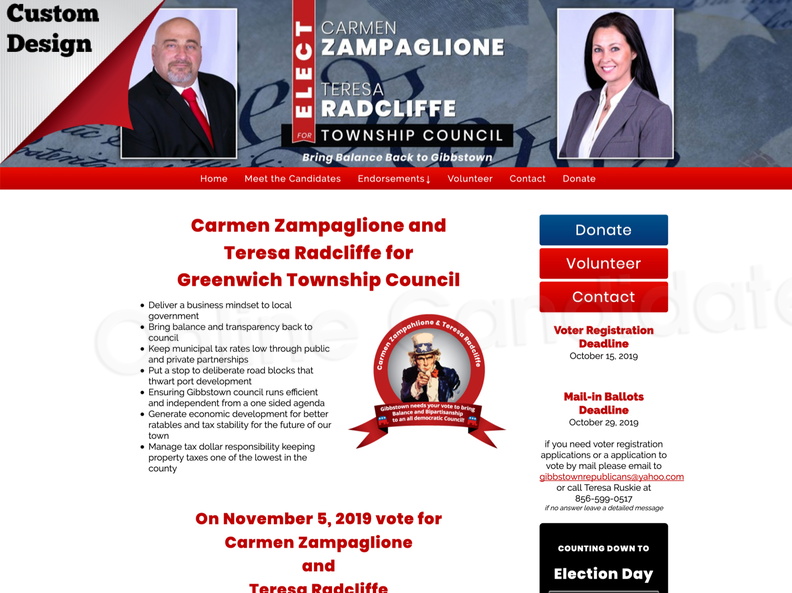 Carmen Zampaglione and Teresa Radcliffe for Greenwhich Township Council