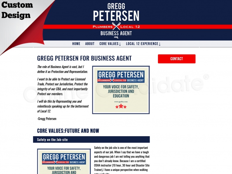 Gregg Petersen for Plumbers Local 12 Business Agent