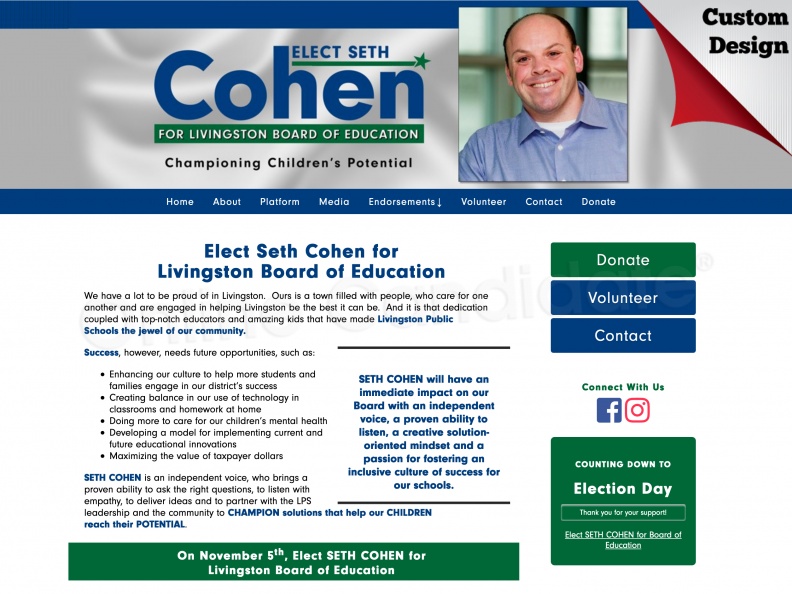 Elect Seth Cohen for Livingston Board of Education