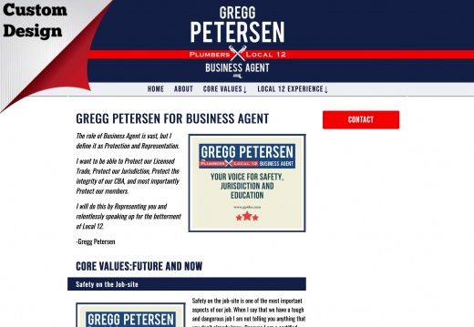 Gregg Petersen for Plumbers Local 12 Business Agent