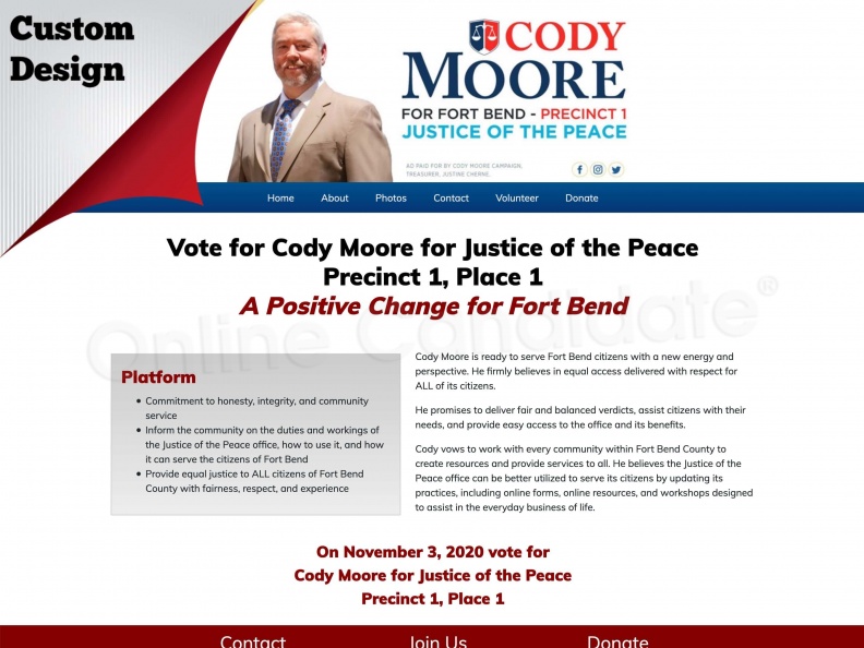 Cody Moore for Justice of the Peace