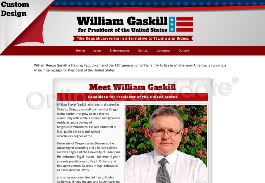 William Gaskill Candidate for President of the United States