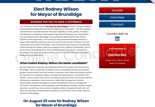 Rodney Wilson for Mayor of Brundidge