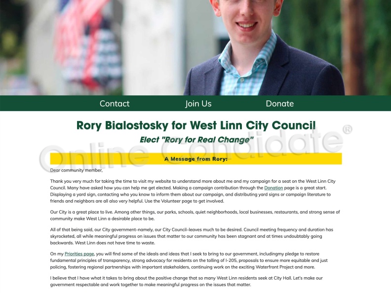 Rory Bialostosky for West Linn City Council