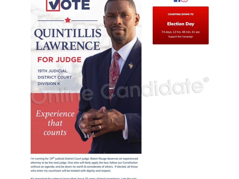 Quintillis Lawrence for Judge