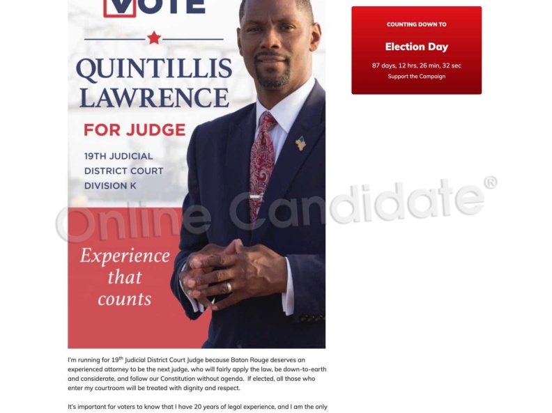 Quintillis K. Lawrence for Judge