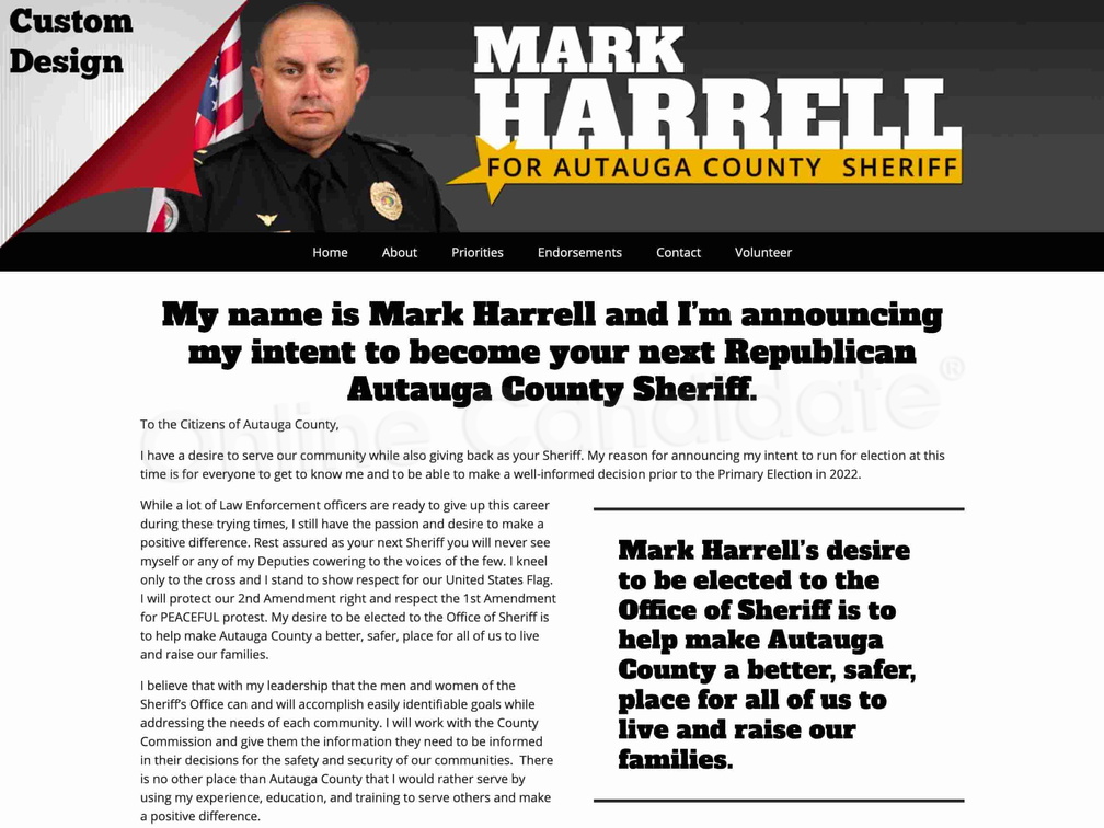 Mark Harrell for Autauga County Sheriff