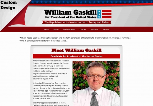 William Gaskill Candidate for President of the United States