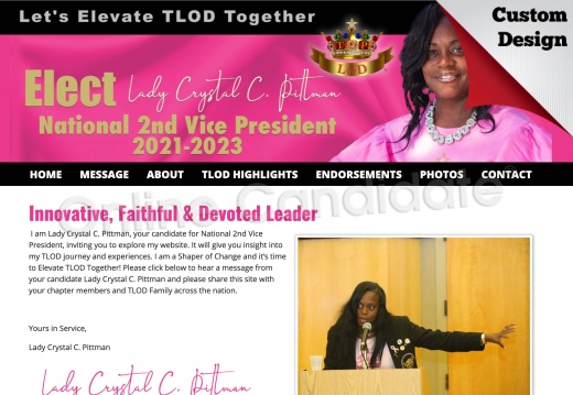 Lady Crystal C. Pittman for National 2nd Vice President 2021-2023