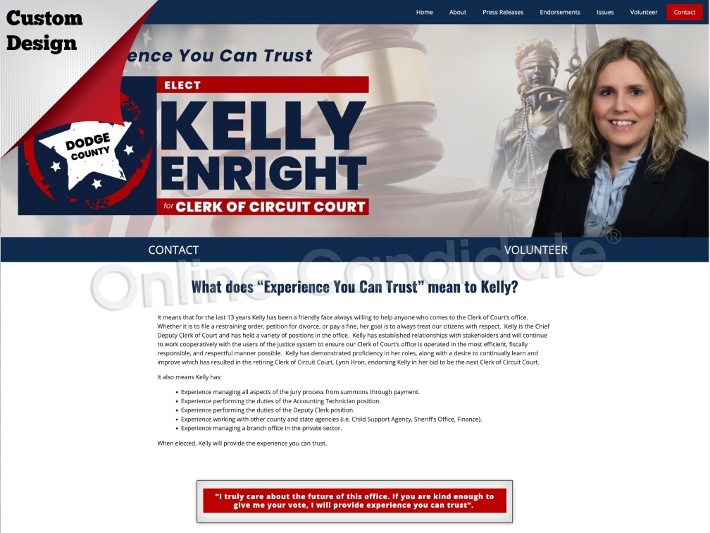 Kelly Enright for Dodge County Clerk of Court