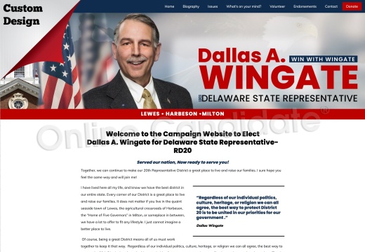 Dallas A. Wingate for Delaware State Representative - 20th District