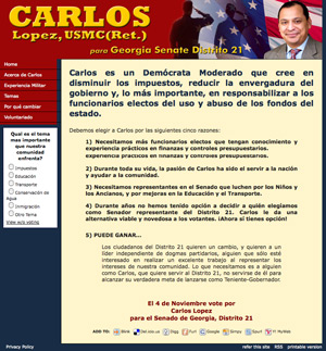 Carlos Lopez  for US Senate - Spanish Version