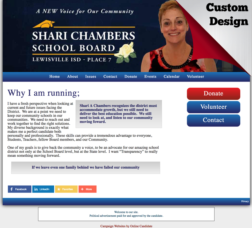 Shari A Chambers for Place 7 LISD School Board