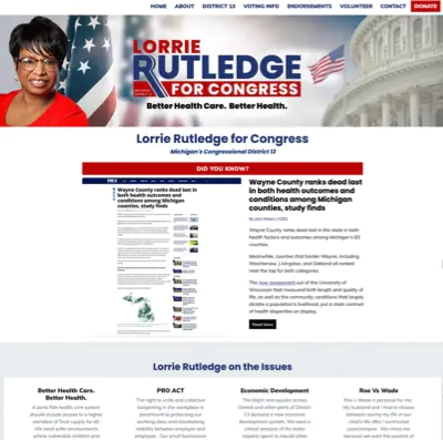 US Congressional Red and Blue Website Example