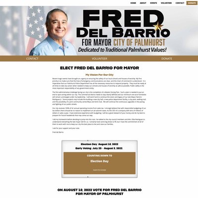 Mayor Election Client Campaign Website Example
